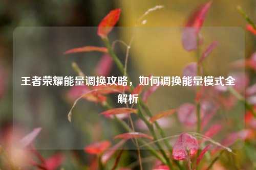 王者荣耀能量调换攻略，如何调换能量模式全解析