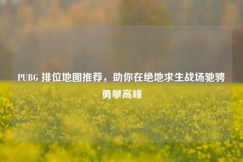PUBG 排位地图推荐，助你在绝地求生战场驰骋勇攀高峰