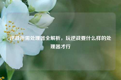逆战所需处理器全解析,玩逆战要什么样的处理器才行