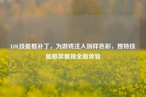 LOL技能框补丁,为游戏注入别样色彩,独特技能框架展现全新体验