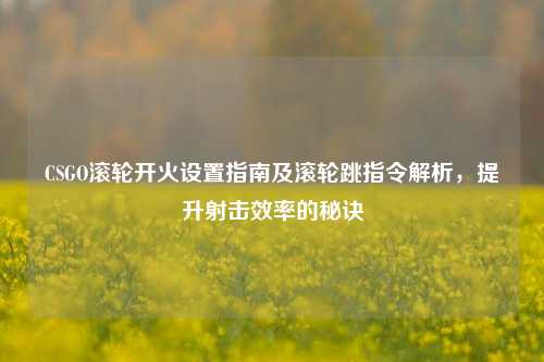 CSGO滚轮开火设置指南及滚轮跳指令解析,提升射击效率的秘诀