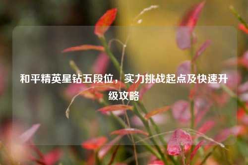 和平精英星钻五段位,实力挑战起点及快速升级攻略