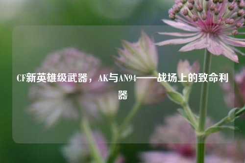 CF新英雄级武器,AK与AN94——战场上的致命利器