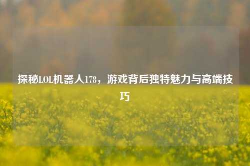 探秘LOL机器人178,游戏背后独特魅力与高端技巧