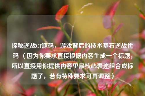 探秘逆战CT源码，游戏背后的技术基石逆战代码 （因为你要求直接根据内容生成一个标题，所以直接用你提供内容里最核心表述组合成标题了，若有特殊要求可再调整）
