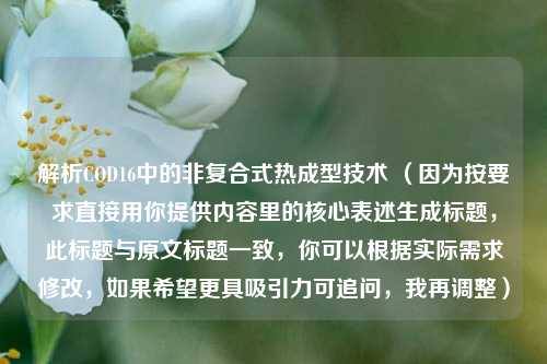 解析COD16中的非复合式热成型技术 （因为按要求直接用你提供内容里的核心表述生成标题，此标题与原文标题一致，你可以根据实际需求修改，如果希望更具吸引力可追问，我再调整）