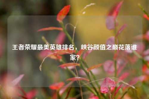王者荣耀最美英雄排名,峡谷颜值之巅花落谁家?