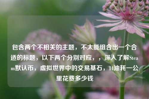 包含两个不相关的主题,不太能组合出一个合适的标题,以下两个分别对应,,深入了解Steam默认币,虚拟世界中的交易基石,14油耗一公里花费多少钱