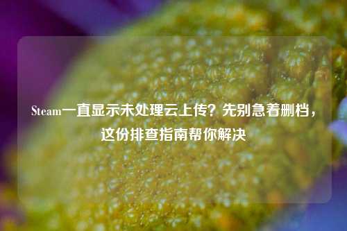Steam一直显示未处理云上传？先别急着删档，这份排查指南帮你解决