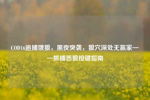 COD16追捕饿狼,黑夜突袭,狼穴深处无赢家——抓捕恶狼按键指南