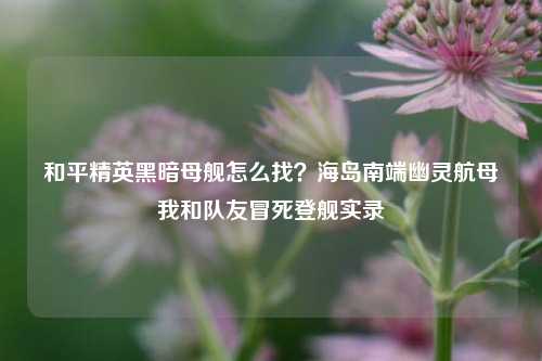 和平精英黑暗母舰怎么找？海岛南端幽灵航母我和队友冒死登舰实录
