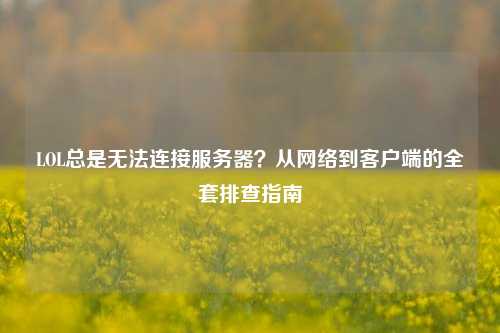LOL总是无法连接服务器?从网络到客户端的全套排查指南