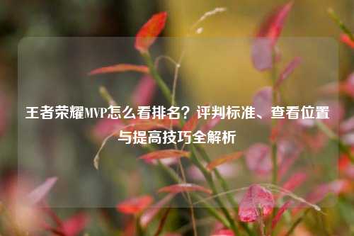 王者荣耀MVP怎么看排名?评判标准、查看位置与提高技巧全解析