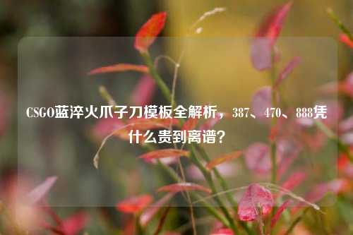 CSGO蓝淬火爪子刀模板全解析,387、470、888凭什么贵到离谱?