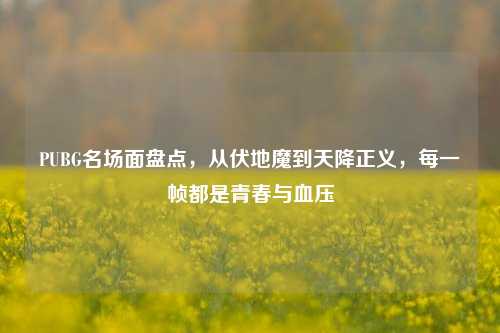 PUBG名场面盘点,从伏地魔到天降正义,每一帧都是青春与血压