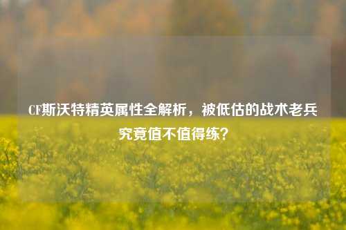 CF斯沃特精英属性全解析,被低估的战术老兵究竟值不值得练?