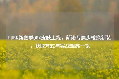 PUBG新赛季QBZ皮肤上线,萨诺专属步枪换新装,获取方式与实战观感一览