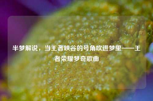 半梦解说,当王者峡谷的号角吹进梦里——王者荣耀梦奇歌曲