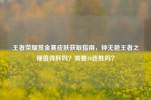 王者荣耀赏金赛皮肤获取指南,钟无艳王者之锤值得肝吗?需要10连胜吗?