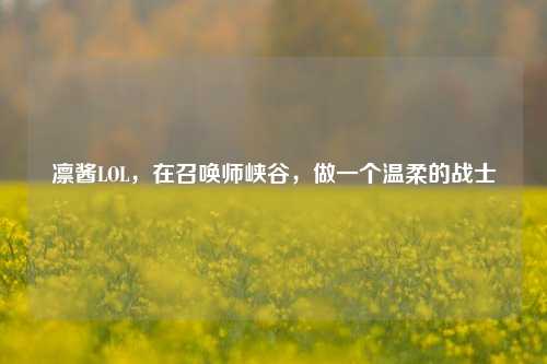 凛酱LOL,在召唤师峡谷,做一个温柔的战士