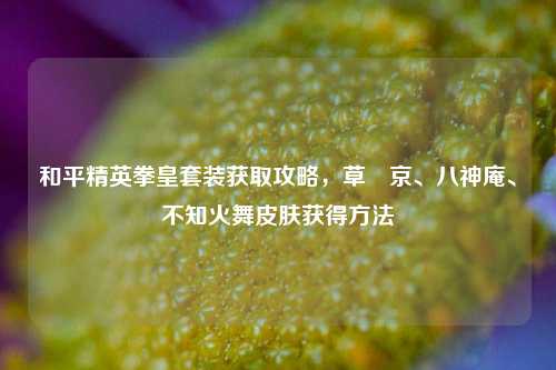 和平精英拳皇套装获取攻略,草薙京、八神庵、不知火舞皮肤获得方法