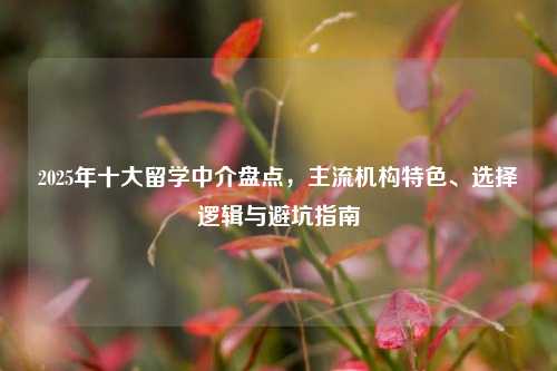 2025年十大留学中介盘点,主流机构特色、选择逻辑与避坑指南