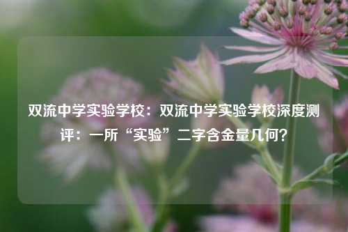 双流中学实验学校:双流中学实验学校深度测评:一所“实验”二字含金量几何?