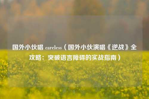国外小伙唱 careless(国外小伙演唱《逆战》全攻略:突破语言障碍的实战指南)