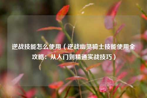 逆战技能怎么使用(逆战幽灵骑士技能使用全攻略:从入门到精通实战技巧)